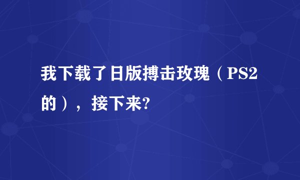 我下载了日版搏击玫瑰（PS2的），接下来?