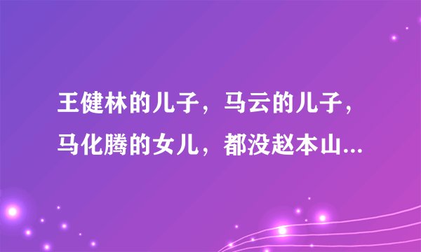 王健林的儿子，马云的儿子，马化腾的女儿，都没赵本山女儿座驾壕