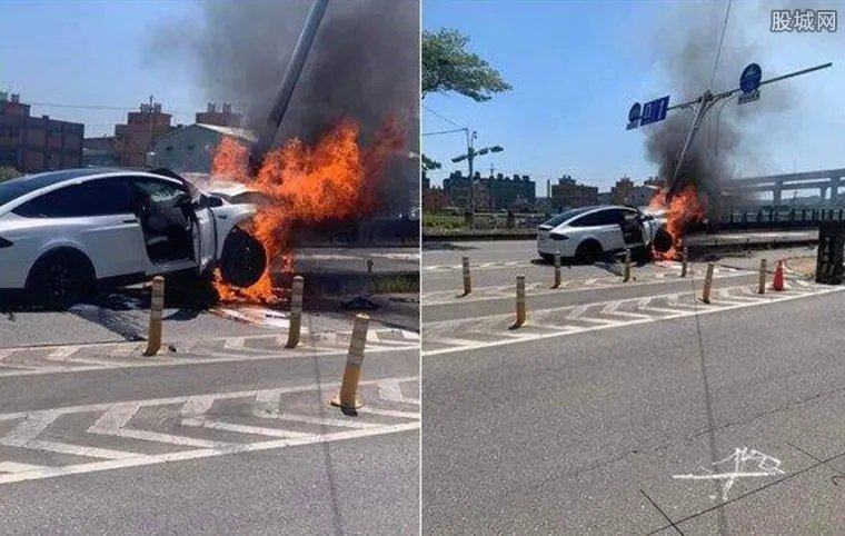 林志颖驾特斯拉出车祸伤势严重 现场画面曝光燃起熊熊大火