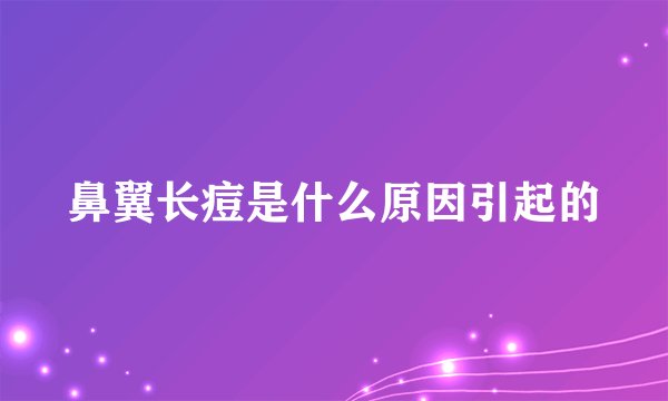 鼻翼长痘是什么原因引起的