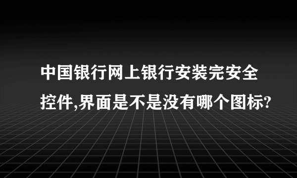 中国银行网上银行安装完安全控件,界面是不是没有哪个图标?
