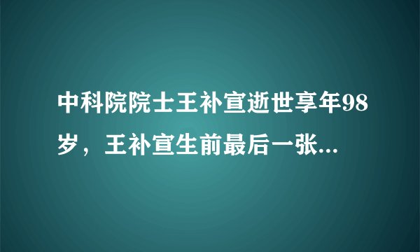中科院院士王补宣逝世享年98岁，王补宣生前最后一张照片曝光_海峡网