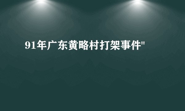 91年广东黄略村打架事件