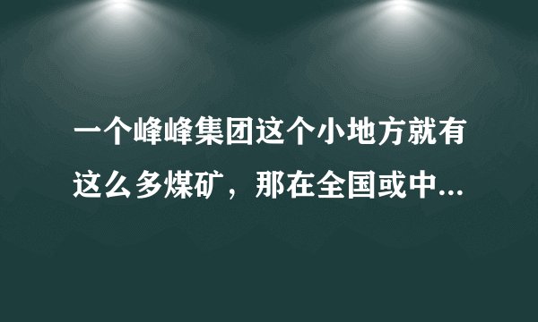一个峰峰集团这个小地方就有这么多煤矿，那在全国或中国算是数一数二的吗？