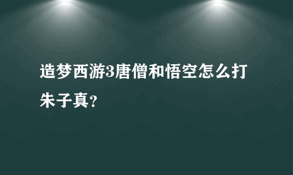 造梦西游3唐僧和悟空怎么打朱子真？