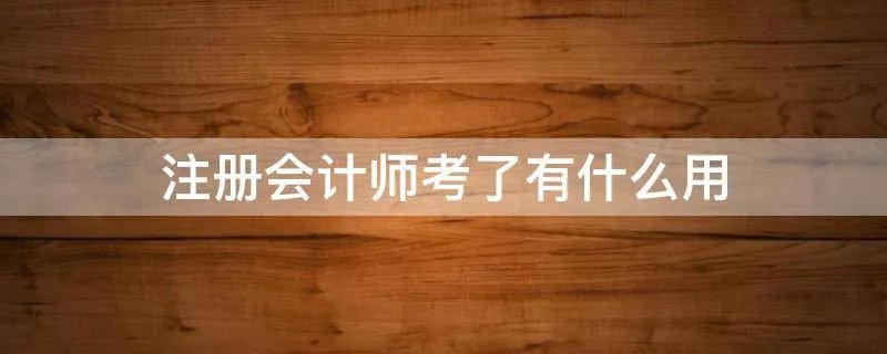 注册会计师考了有什么用