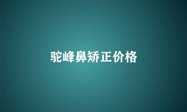 驼峰鼻矫正价格