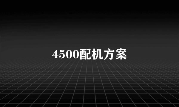 4500配机方案