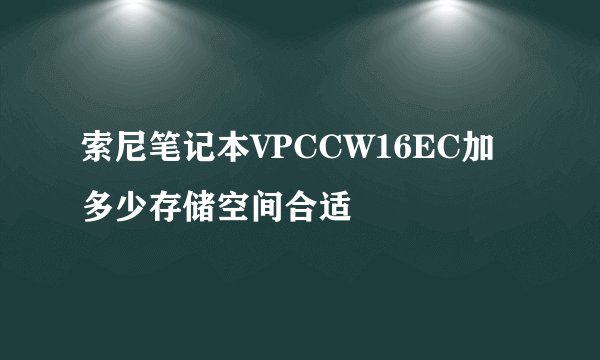 索尼笔记本VPCCW16EC加多少存储空间合适