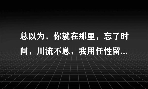 总以为，你就在那里，忘了时间，川流不息，我用任性留你在身边，女的唱的是哪首歌的歌词