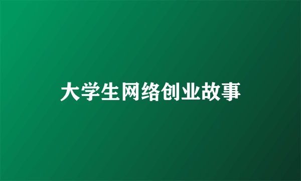 大学生网络创业故事