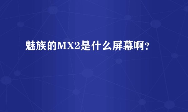 魅族的MX2是什么屏幕啊？
