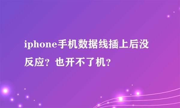 iphone手机数据线插上后没反应？也开不了机？
