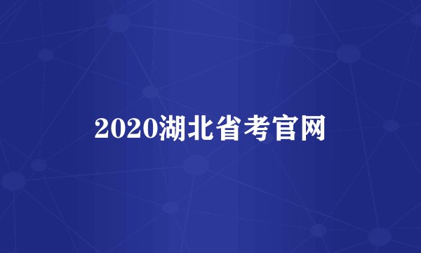 2020湖北省考官网