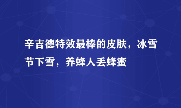 辛吉德特效最棒的皮肤，冰雪节下雪，养蜂人丢蜂蜜
