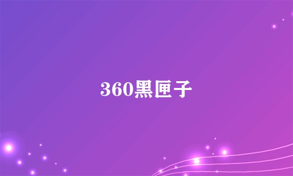 360黑匣子