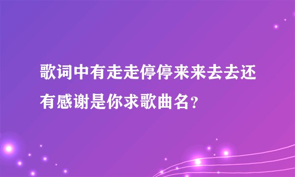 歌词中有走走停停来来去去还有感谢是你求歌曲名？