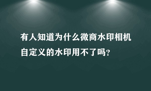 有人知道为什么微商水印相机自定义的水印用不了吗？