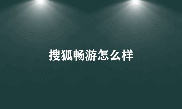 搜狐畅游怎么样