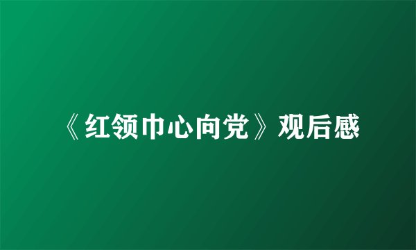 《红领巾心向党》观后感