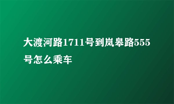 大渡河路1711号到岚皋路555号怎么乘车