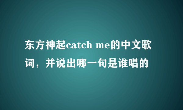 东方神起catch me的中文歌词，并说出哪一句是谁唱的