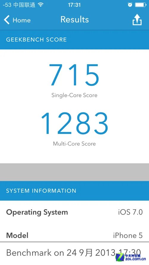 性能翻倍 苹果iPhone5s跑分对比iPhone5