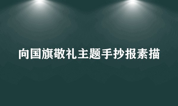 向国旗敬礼主题手抄报素描