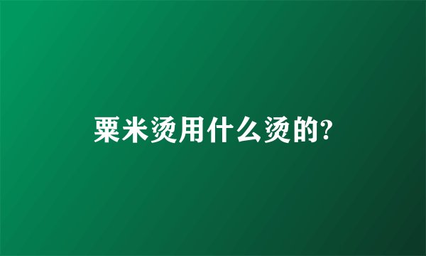 粟米烫用什么烫的?