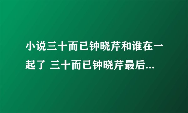 小说三十而已钟晓芹和谁在一起了 三十而已钟晓芹最后和谁在一起了
