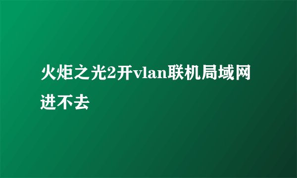 火炬之光2开vlan联机局域网进不去