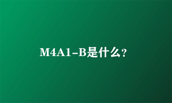 M4A1-B是什么？