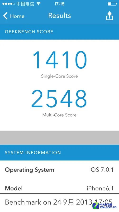 性能翻倍 苹果iPhone5s跑分对比iPhone5