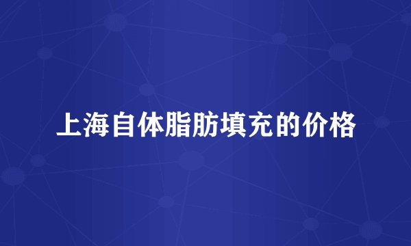 上海自体脂肪填充的价格