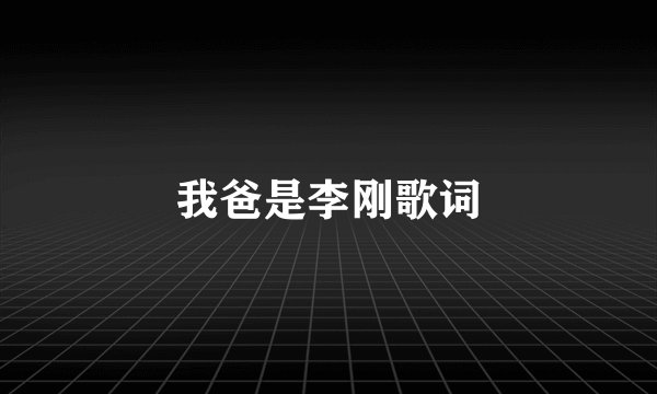 我爸是李刚歌词