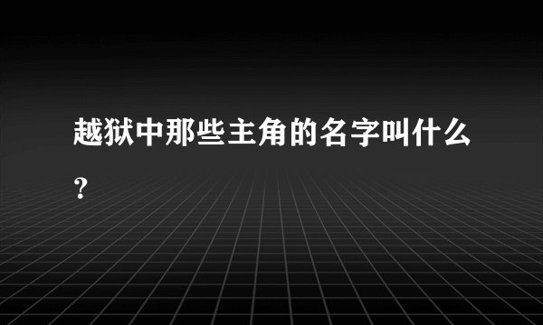 越狱中那些主角的名字叫什么？
