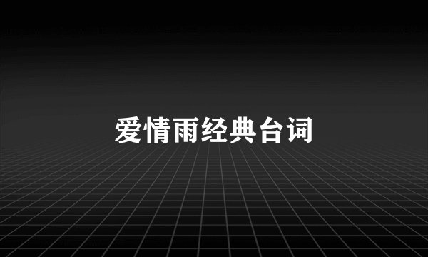 爱情雨经典台词