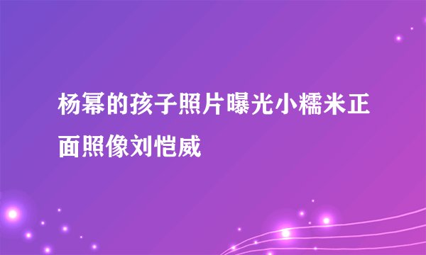 杨幂的孩子照片曝光小糯米正面照像刘恺威