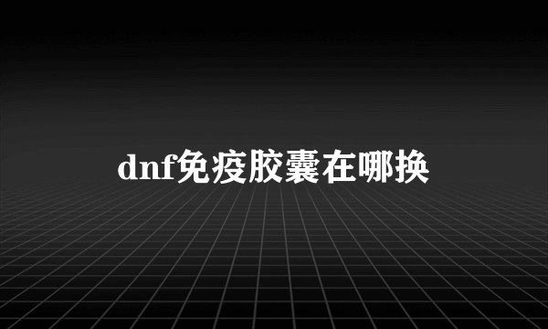 dnf免疫胶囊在哪换