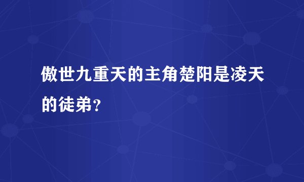 傲世九重天的主角楚阳是凌天的徒弟？
