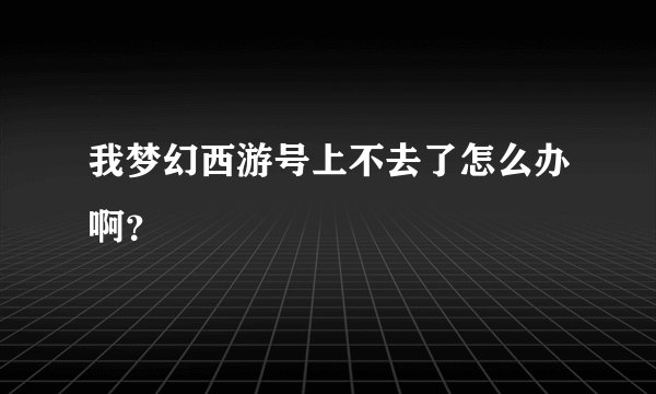 我梦幻西游号上不去了怎么办啊？