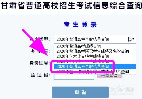 甘肃省考生怎么查询高考录取结果