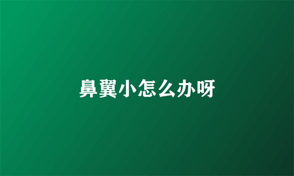 鼻翼小怎么办呀