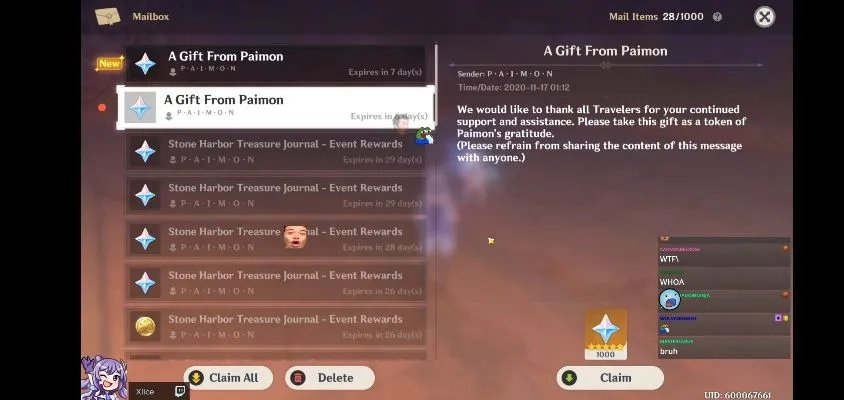 原神给外服主播发2000是真的吗 外服主播发2000原石事件