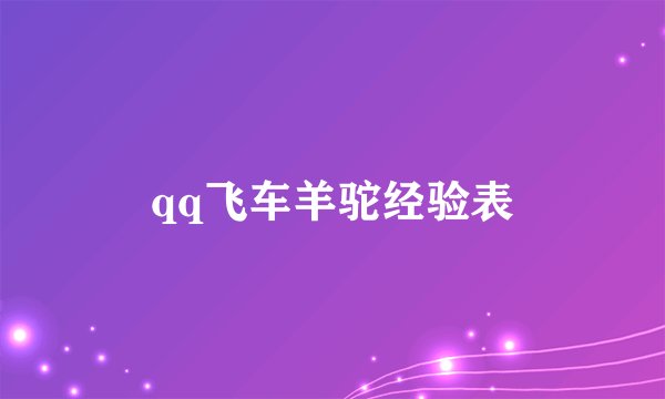 qq飞车羊驼经验表
