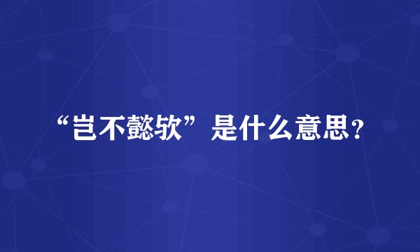 “岂不懿欤”是什么意思？
