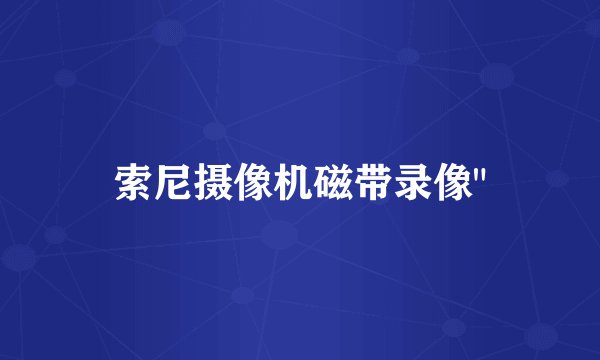 索尼摄像机磁带录像