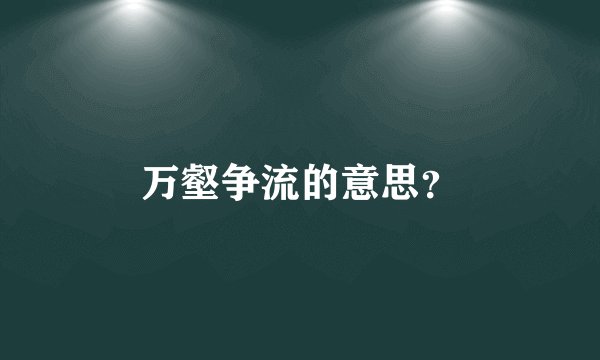 万壑争流的意思？