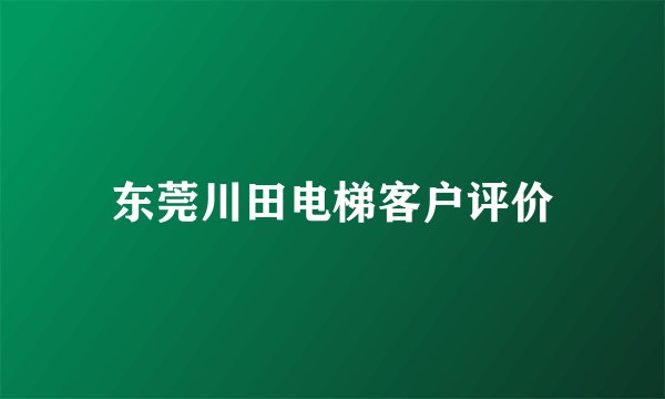 东莞川田电梯客户评价