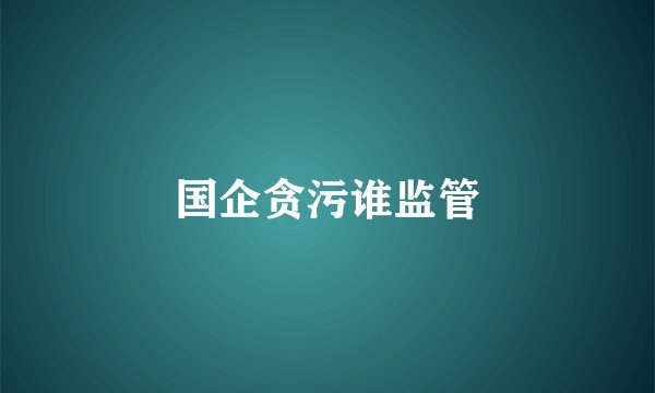 国企贪污谁监管